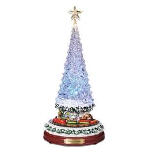 Amusements Glowing Crystal Christmas Tree with Musical Train Village Scene